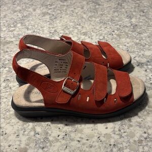 Propet Breezy Walker Casual Suede Sandals, Sz 6W